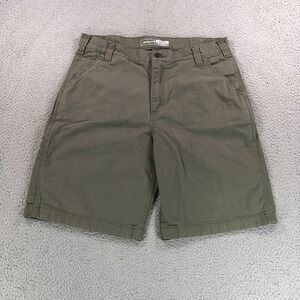 Carhartt Shorts Adult 34 Green Rugged Flex Relaxed Fit Canvas Work Utility Logo